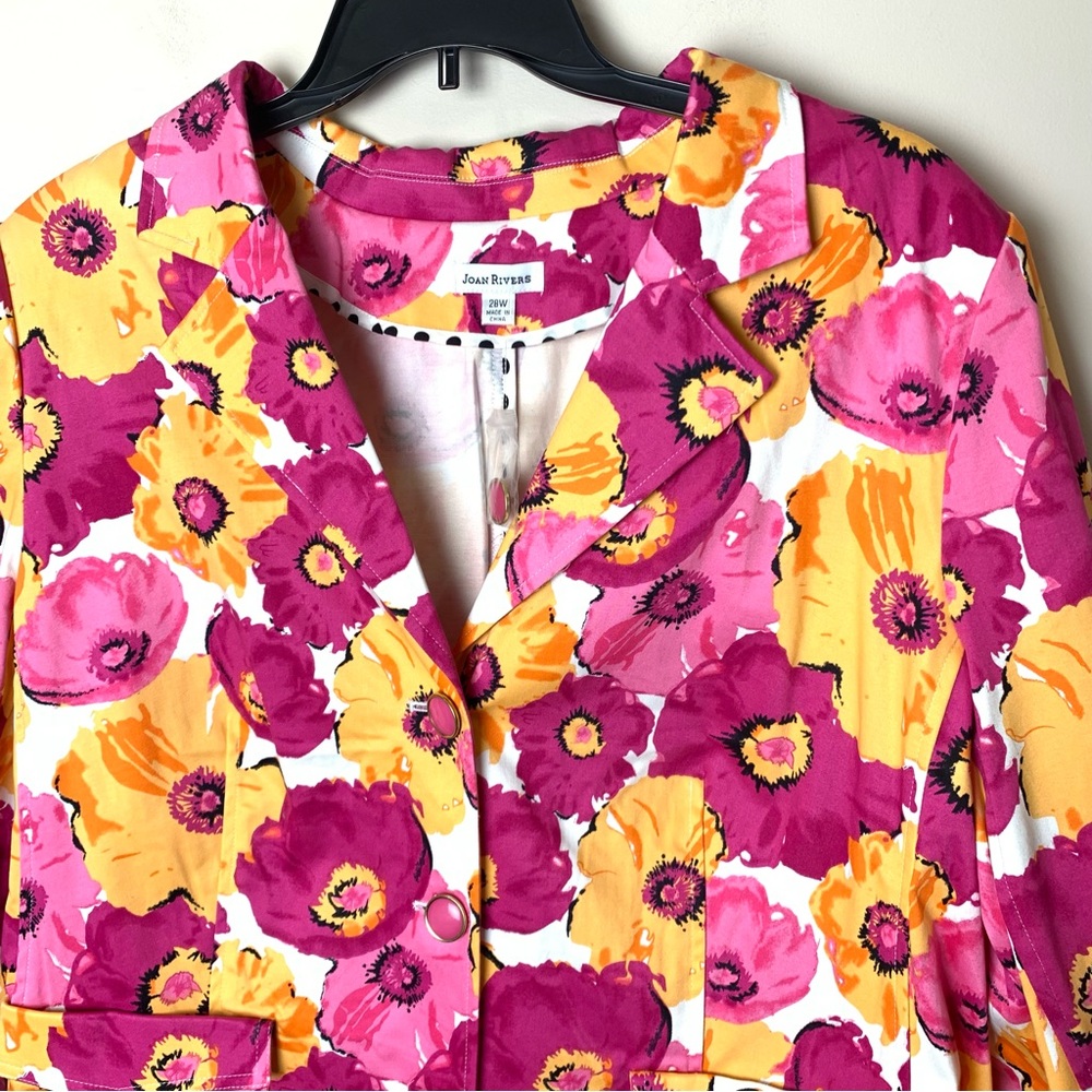 Joan Rivers‎ Pink & Yellow Floral Blazer - Picture 2 of 14